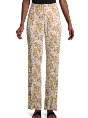 Free People Multicolor Floral Wide-Leg Pants Size S Boho Casual